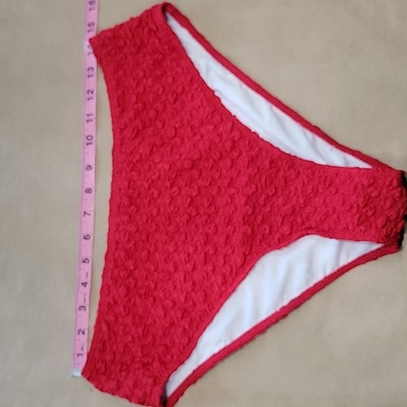 SHEIN Size XL Red Textured 3 Piece Bikini Set.  NEW without Tags - Picture 9 of 14